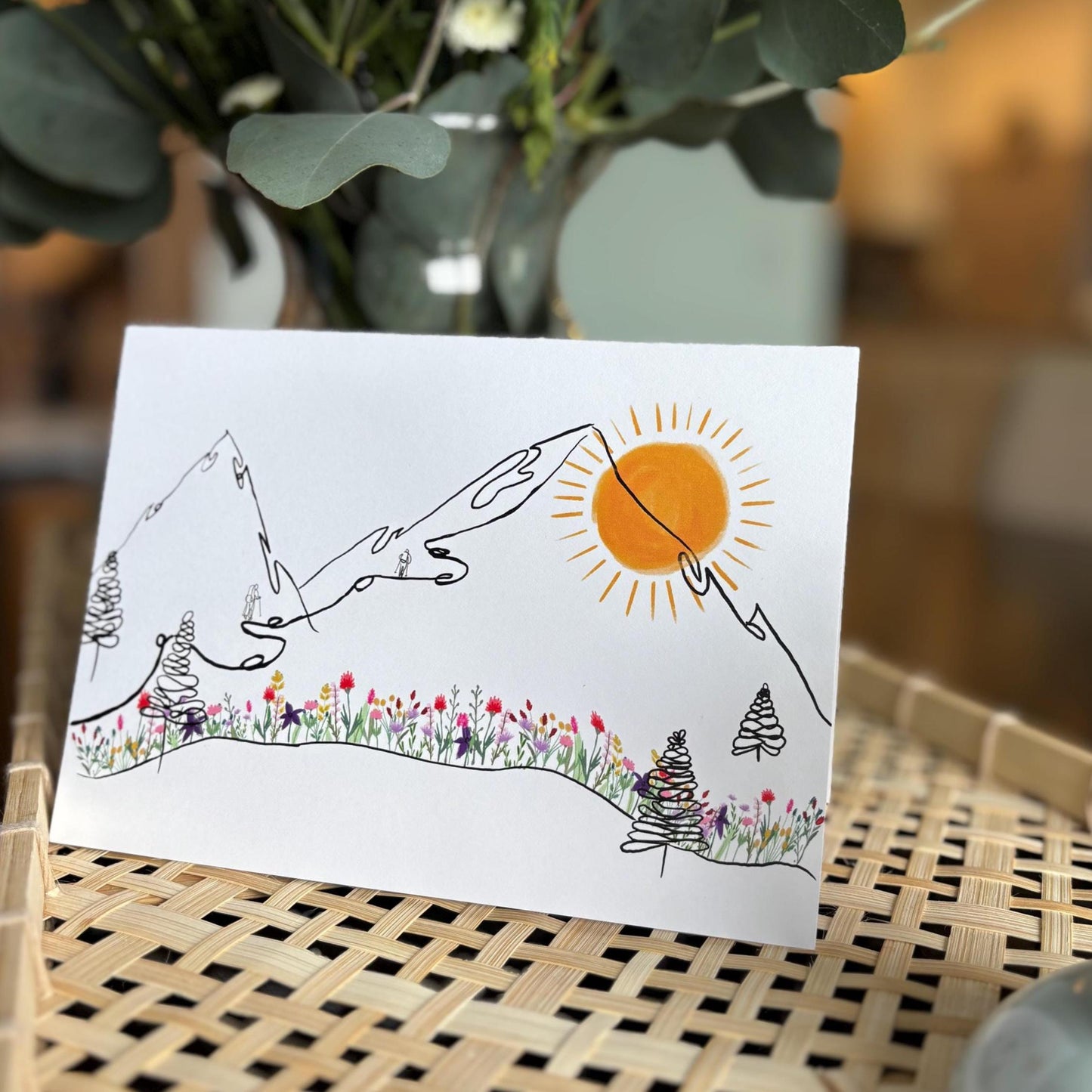 Alpine Bloom: Wildflowers & Mountains Greeting Cards (Set of 4)